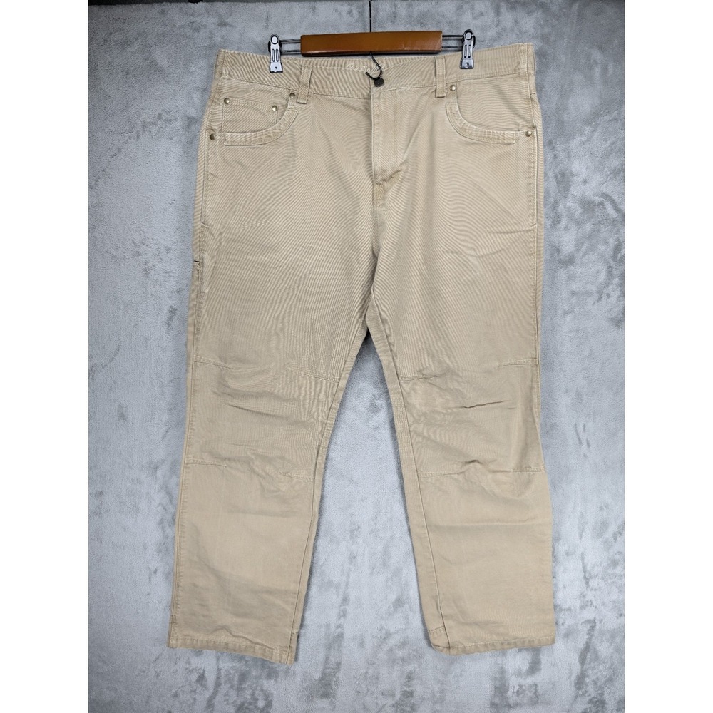 Eddie Bauer Men's 40x32 Relaxed Fit Cotton Canvas Catpenter Pants Khaki Workwear